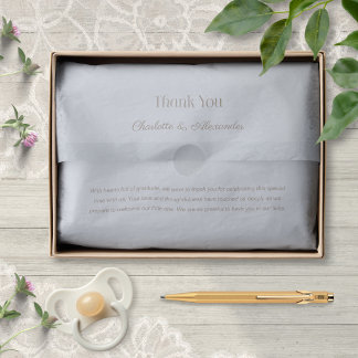 Stofbloem Blauwe Aquarel Lint Baby Shower Bedankt Tissuepapier