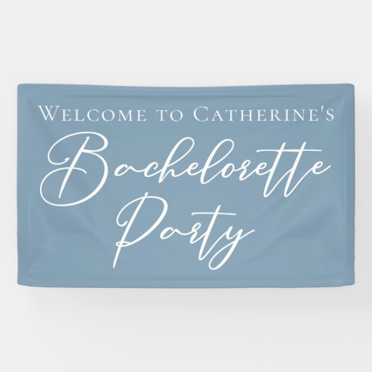 Stofbloem Blauwe Bachelorette-feest Persoonlijk Spandoek (Horizontaal)