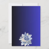 Stofbloem Blauwe Bloem Diamant | Bruiloft Feest  Kaart (Achterkant)