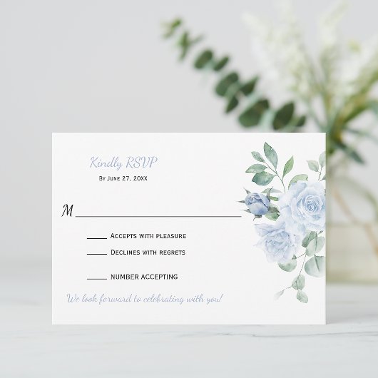 Stofbloem Blauwe Bloem RSVP | Kaartje