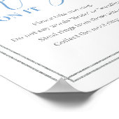 Stofbloem blauwe bloem zilver zet een ring om het poster (Hoek)