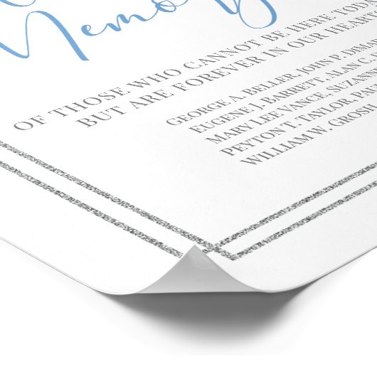 Stofbloem blauwe bloem zilveren 'in liefdevolle he poster (Hoek)