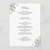 Stofbloem Blauwe Bloemen Combo Menu Trouwdetails (Achterkant)