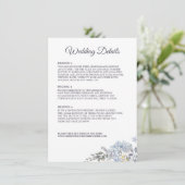 Stofbloem Blauwe Bloemen Combo Menu Trouwdetails (Staand voorkant)