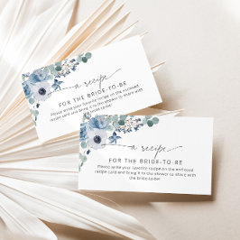 Stofbloem blauwe bloemen recept kaart invoegen