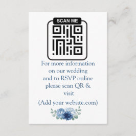 Stofbloem Blauwe Bloemenschildering Trouw QR Code  Informatiekaartje