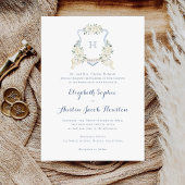 Stofbloem Blauwe Bloemige Groene Monogram Wapen Hu Kaart