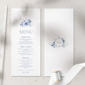 Stofbloem Blauwe Bloemige Trouw Menu Kaart