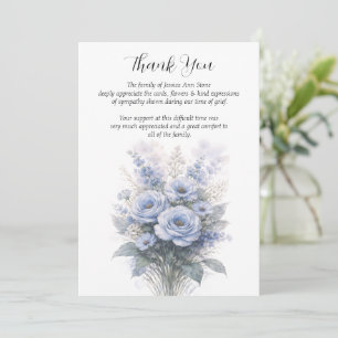 Stofbloem Blauwe Bloemstuk Begrafenis Bedankt Kaart