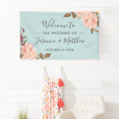 Stofbloem Blauwe Blush Bloemstuk Bruiloft Feest Ba Spandoek (Insitu)