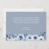 Stofbloem Blauwe Boheemse Pastel Bloem Kerst Platt Bedankkaart (Achterkant)