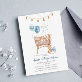 Stofbloem Blauwe Boho Babykamer Boho Baby Borrel Kaart