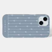Stofbloem Blauwe Boho Gevederde Patroon Persoonlij Case-Mate iPhone Case (Achterkant (horizontaal))