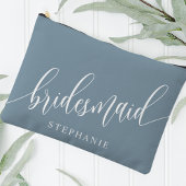 Stofbloem Blauwe Bruidsmeisje Moderne Calligrafie Etui