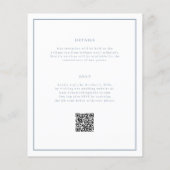 Stofbloem Blauwe Chic Budget QR Code Trouw Uitnodi (Achterkant)