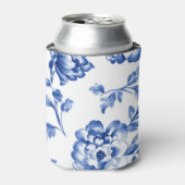 Stofbloem Blauwe Chinoiserie Blikjeskoeler (Blikje Voorkant)