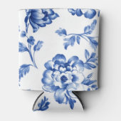 Stofbloem Blauwe Chinoiserie Blikjeskoeler (Voorkant)