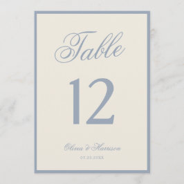 Stofbloem Blauwe Crème Elegante Tafelnummer Bruilo