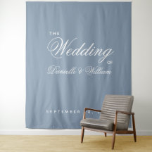 Stofbloem Blauwe Eenvoudige Elegante Script Bruilo