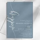 Stofbloem Blauwe Elegante Calligrafie Scriptie Bru Kaart