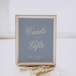 Stofbloem Blauwe Elegante Kaarten Geschenken Tafel Poster