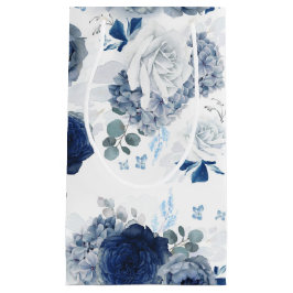Stofbloem Blauwe en Marine Blauwe Bloemen Elegante Klein Cadeauzakje