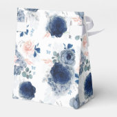 Stofbloem Blauwe en Roze Bloemige Bruiloft Bedankdoosjes (Achterkant)
