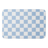 Stofbloem Blauwe en Witte Geruite Badmat (Voorkant)
