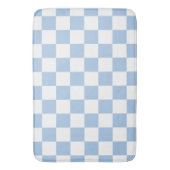 Stofbloem Blauwe en Witte Geruite Badmat (Voorkant Verticaal)