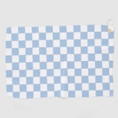 Stofbloem Blauwe en Witte Geruite Golfhanddoek (Horizontaal)