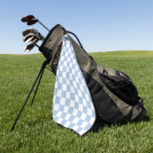 Stofbloem Blauwe en Witte Geruite Golfhanddoek (Groen)