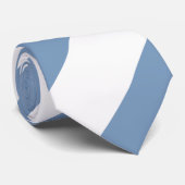 Stofbloem Blauwe en Witte Strepen  Stropdas (Opgerold)