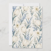 Stofbloem Blauwe en Witte Verjaardag Kaart (Achterkant)