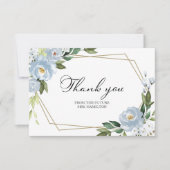 Stofbloem Blauwe Geometrische Trouw Shower Bedankt (Voorkant)