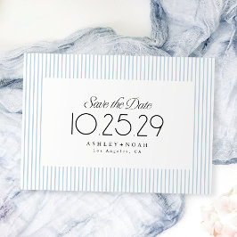 Stofbloem Blauwe Gestreepte Elegantie Klasse Huwel Save The Date