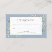 Stofbloem Blauwe Gouden Groene Afspraakkaart Visitekaartje (Voorkant)