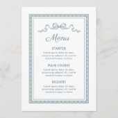 Stofbloem Blauwe Griekse Frame Menu (Voorkant)