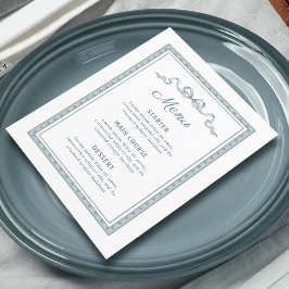 Stofbloem Blauwe Griekse Frame Menu