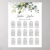 Stofbloem Blauwe Groene Elegante Trouwzaalstoelen  Poster (Voorkant)