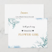 Stofbloem Blauwe Groene Eucalyptus Bladeren Bloeme Uitnodiging Briefkaart (Voorkant / Achterkant)