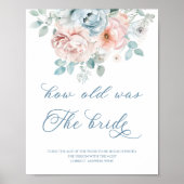 Stofbloem blauwe Hoe oud was de bruid om te zijn Poster (Voorkant)