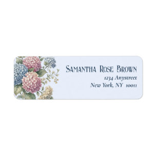 Stofbloem Blauwe Hortensia Bloemen Retouradres Etiket