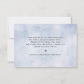 Stofbloem blauwe hortensia's rozen huwelijksjubile bedankkaart (Achterkant)