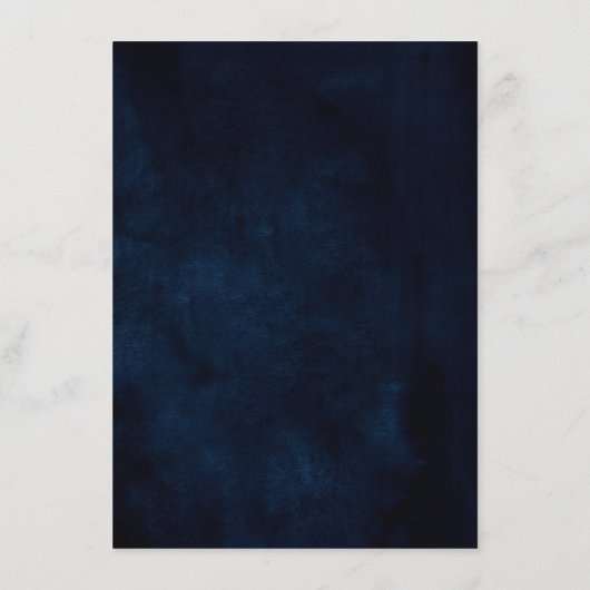 Stofbloem Blauwe Leisteen Marine Bloemige Trouwdet Informatiekaartje (Achterkant)