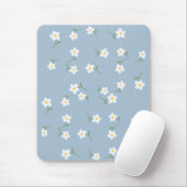 Stofbloem blauwe Madelief Bloem Muismat (Met muis)