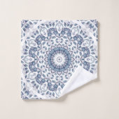 Stofbloem Blauwe Mandala  Bad Handdoek (Wasdoekje)