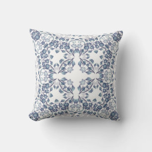 Stofbloem Blauwe Mandala  Kussen