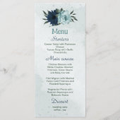 Stofbloem blauwe &marine bloemen botanische bruilo menu (Voorkant)