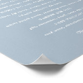 Stofbloem Blauwe Minimaal Script Handtekening Dran Poster (Hoek)