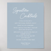 Stofbloem Blauwe Minimaal Script Handtekening Dran Poster (Voorkant)